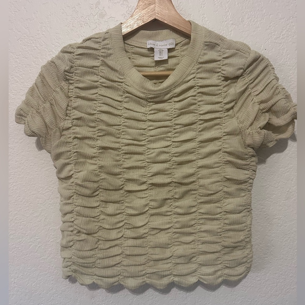 House of Harlow 1960 ruched crop top in cream - Size Small